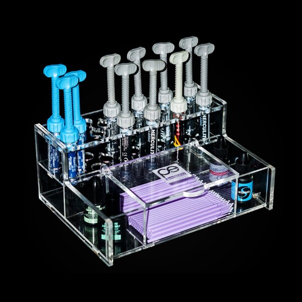 استند کامپوزیت ١٧ خانه شفاف با محفظه میکروبراش و باندینگ