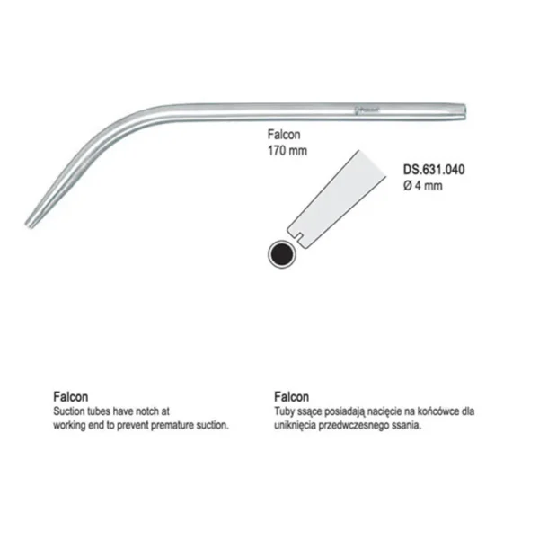 سرساکشن جراحی فلزی شماره 12 Ø4.0mm فالکن