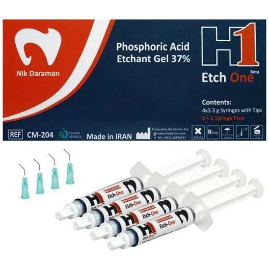 کیت ژل اسید اچ 37 درصد چهار سرنگ H1 Etchant Gel Kit