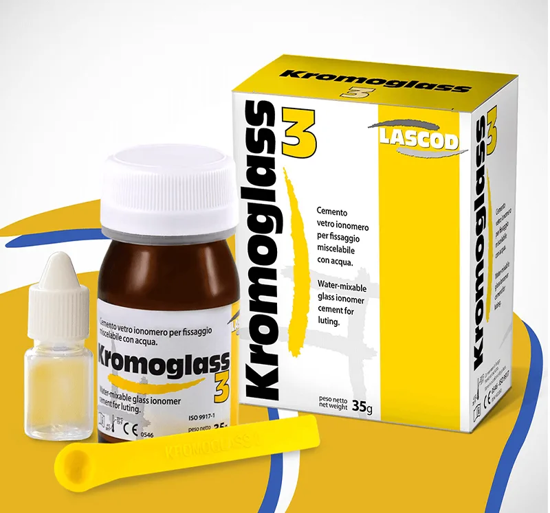 گلاس آینومر لاسکود لوتینگ Lascod Kromo glass 3